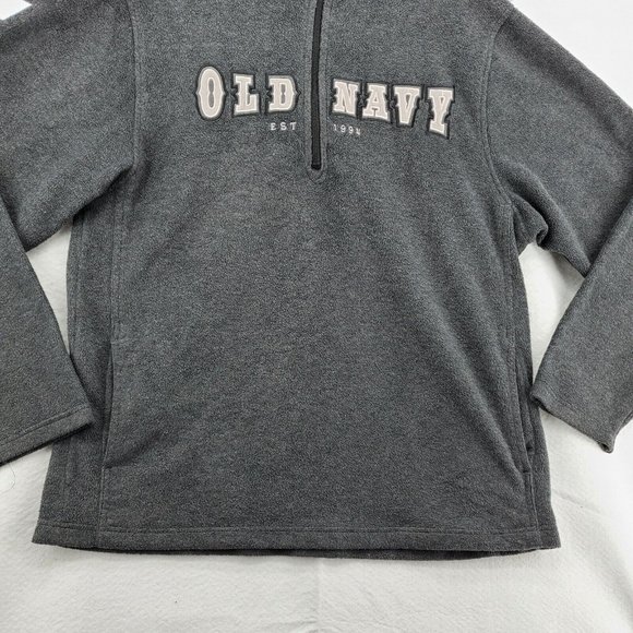 OLD NAVY Sweatshirt Men's Long Sleeve 1/4 Zip Pullover High Neck Gray XL - Picture 3 of 12